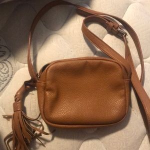 Faux leather tan square purse